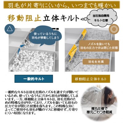 洗える片寄らない羽毛肌掛布団ホワイトダックダウン93%　シングル0.3kgグレー ry0203sGY