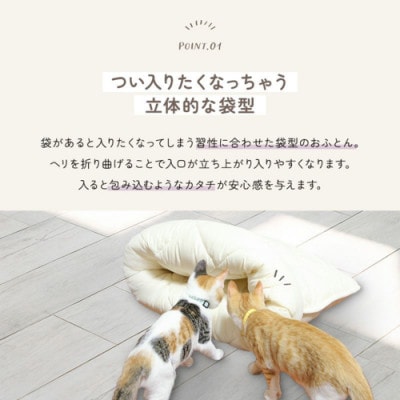 お布団屋さんが作った ねこのおふとん「はいるにゃん(R)」Mサイズ　アイボリー　ry0119mIV