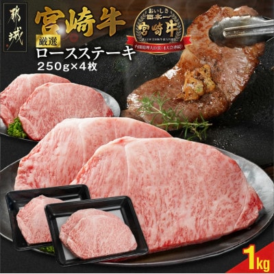 宮崎牛ロースステーキ 4枚 【計1000g】(都城市)