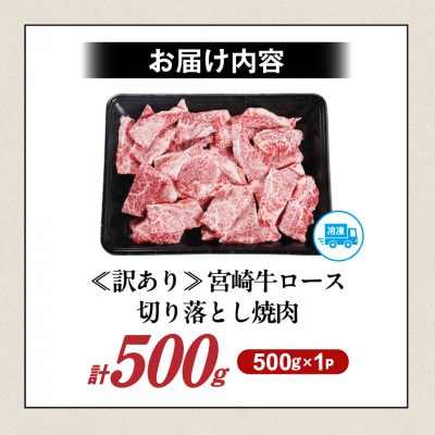 【訳あり】宮崎牛ロース切落し焼肉500g(都城市)
