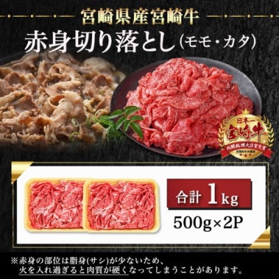 宮崎牛赤身切落し約1.0kg(約500g×2パック)