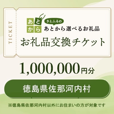 徳島県佐那河内村　お礼品交換チケット　1,000,000円分