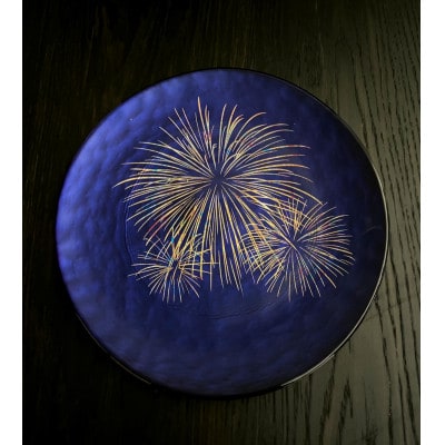 ロイヤルプレートL　花火マジョブルー