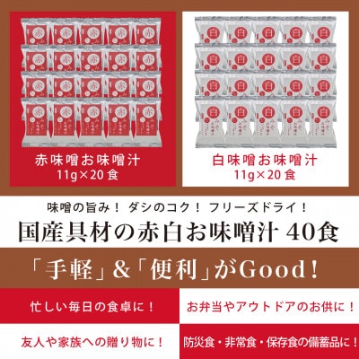 国産具材の赤白お味噌汁40食