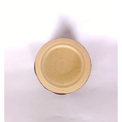 清水筑山作「高取焼　鉄砂釉麦酒杯」