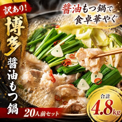 訳あり!博多醤油もつ鍋　20人前セット　合計4.8kg(直方市)