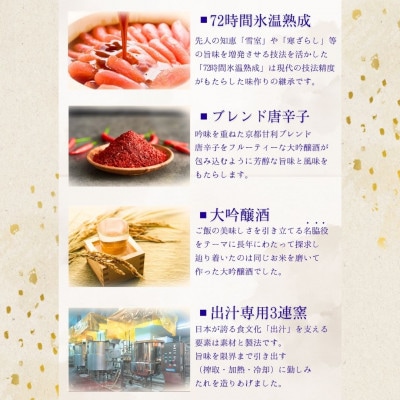 贈答用【味の明太子　かねすえ本舗】辛子明太子　大吟醸辛口「頂」　270g　小分け2P(直方市)
