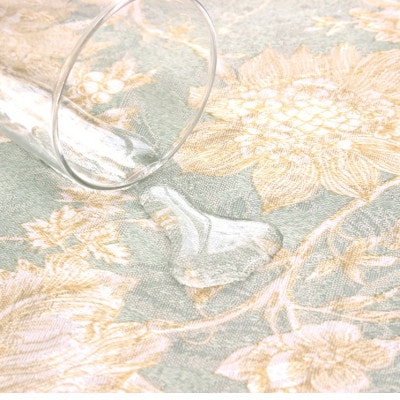 華やぐジャカード織ターコイズ撥水加工紐付ダイニングシートクッション馬蹄型　43x45cm
