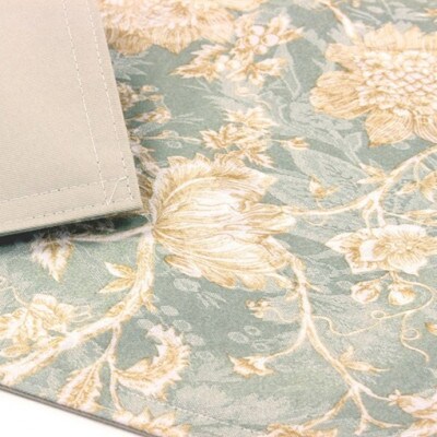 華やぐジャカード織ターコイズ撥水加工ティーマット20x30cm