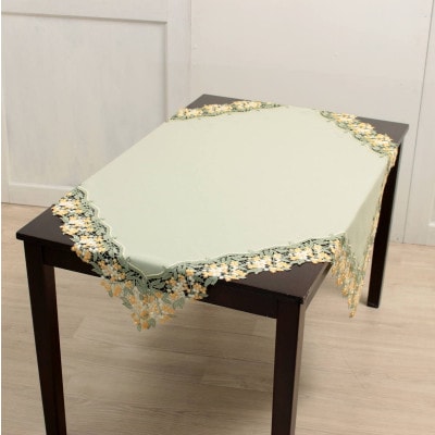 上品なミモザケミカルレース撥水加工テーブルクロス正方形　112x112cm
