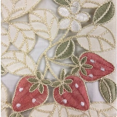 いちごコード刺繍眼鏡ケース 7.5x15.5x4cm