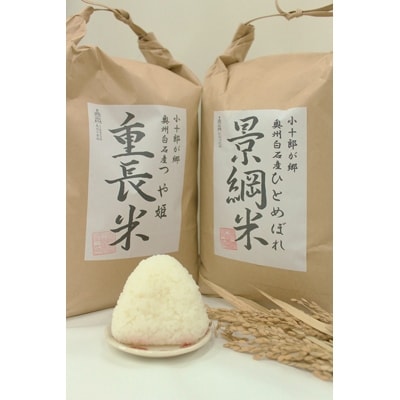 令和2年産　宮城県白石産　ひとめぼれ精米5kg　つや姫精米5kg　食べ比べセット