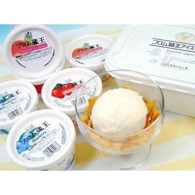 フロム蔵王　バニラアイスクリーム & どっさりフルーツアイス3種セット