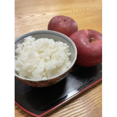木須果樹園の果実【りんごorラフランス3kg】と令和6年産お米【ひとめぼれ2kg】