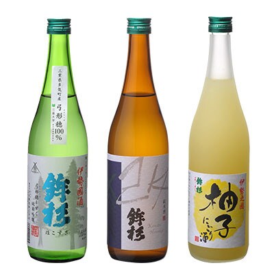 鉾杉 地酒 3本Bセット KJ-02 弓形穂 しずく KH改 多酸純米 柚子 にごり酒 各720ml