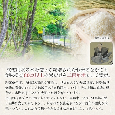 三重県多気町産 お米「二百年米」コシヒカリ 計6合(3合×2筒)