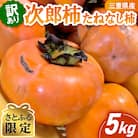 さとふる限定　数量限定《 訳あり 》5kg 次郎柿たねなし柿  家庭用