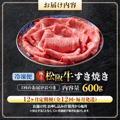 【毎月定期便】極上すき焼き 600g全12回