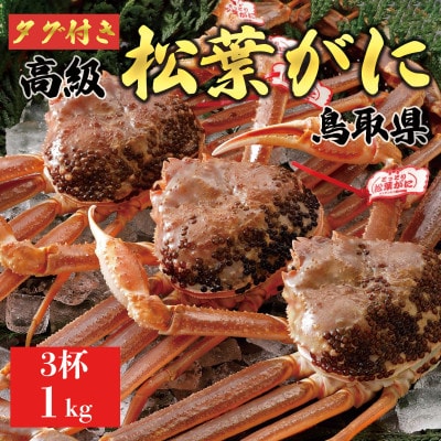 【2025年11月発送】特撰 松葉がに(生)【タグ付き】1kg3杯 ※足の欠けなし N3_I