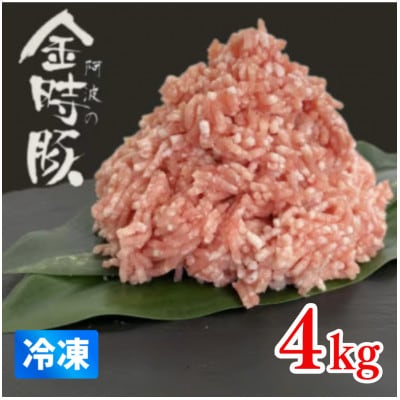 【冷凍4kg】阿波の金時豚　ミンチ(約500g×8パック)