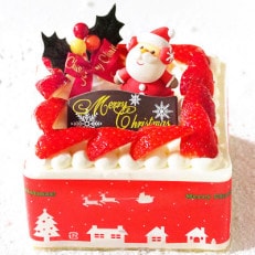 クリスマススクエア型イチゴ生クリーム 4号