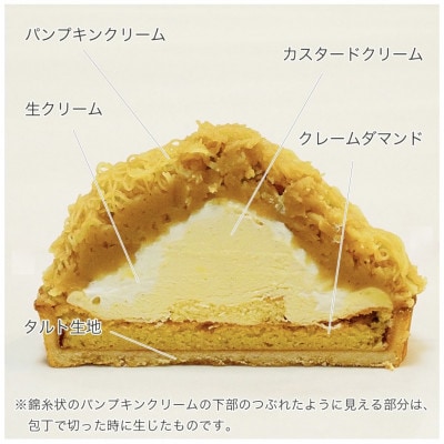 【4号】えびすかぼちゃの錦糸モンブランタルト　固定チョコプレート付き