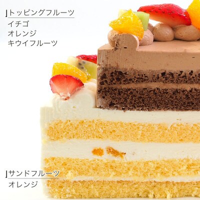 【8号チョコ+4号チョコ】ダブルタワーケーキ(ウェディング風ケーキ)　固定チョコプレート付き