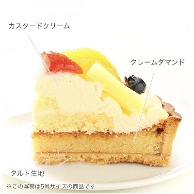 【6号】フルーツタルトケーキ　固定チョコプレート付き