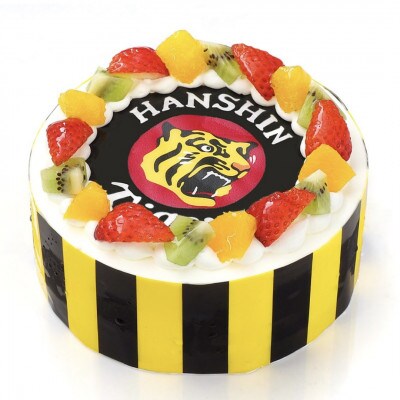 【5号】阪神タイガース ケーキ　虎マーク全面プリント ライセンス取得商品ロゴ入り専用BOXでお届け