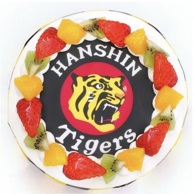 【5号】阪神タイガース ケーキ　虎マーク全面プリント ライセンス取得商品ロゴ入り専用BOXでお届け