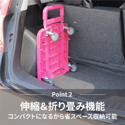 コンパクトキャリー(ハンドル伸縮折り畳み台車)　ダークブラウン