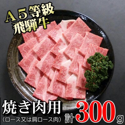 〔A5等級〕飛騨牛焼肉用300g　ロース又は肩ロース肉