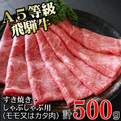〔A5等級〕飛騨牛赤身肉スライス500g　モモ又はカタ肉
