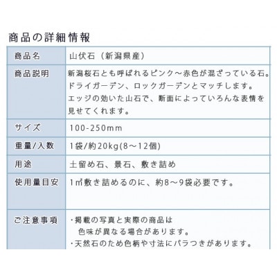 庭石 山伏石(100～250mm) 1袋(約20kg)