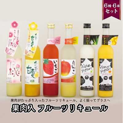 果肉入りフルーツリキュール6種6本セット(各500ml)