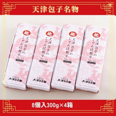 【毎月定期便】天津包子名物じゃんぼ餃子　8個入(計300g)×4箱全6回