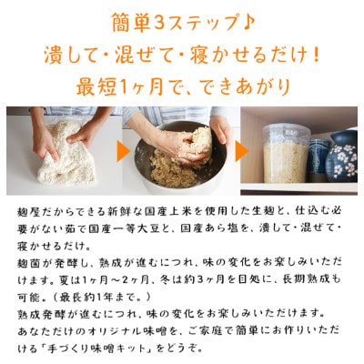 【毎月定期便】手づくり味噌キット　～関戸麹屋～全3回