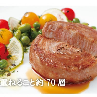 【毎月定期便】人気No.1の食べ比べ!黒豚ロールステーキ・牛ロールステーキ各10個交互にお届け全6回