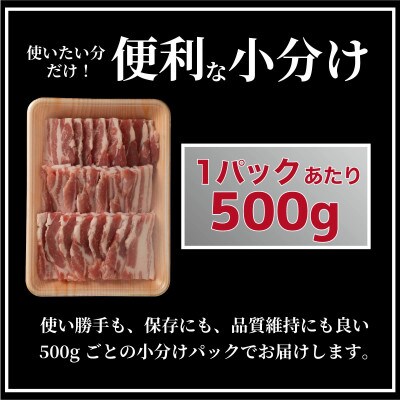 長崎県産豚 バラ焼肉用 約計1kg(500g×2P)