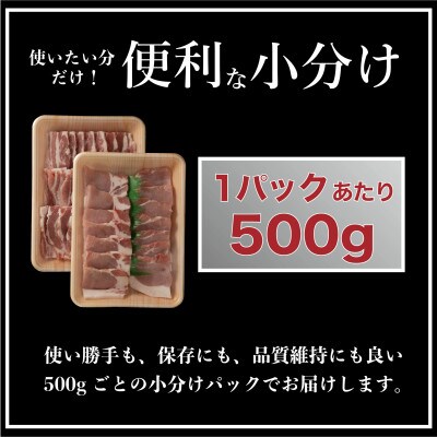 長崎県産豚 バラ・ロース 焼肉用 2種食べ比べセット 計約1kg(各500g)
