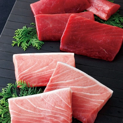 【長崎県産】本まぐろ(養殖)赤身・中トロ(計500g)　A400b