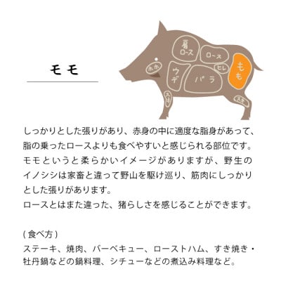 平戸いのしし モモ ブロックカット バーベキュー・ローストハム用(1kg)
