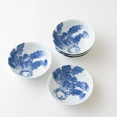 【平戸洸祥団右ヱ門窯】平戸蕪絵玉割5枚揃　G175