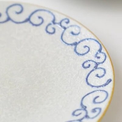 【平戸嘉祥窯】パール唐草取皿(青)5枚セット　G146