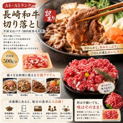 【A4～A5】長崎和牛切り落とし　500g(佐世保市)