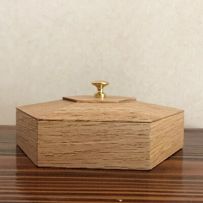 無垢ナラ材 六角形(ヘキサゴン)小物入れ