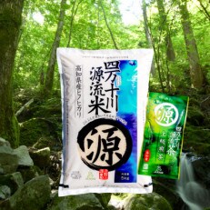 〈津野山特産〉四万十川源流米(5kg)と上級煎茶のセット