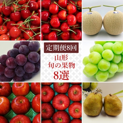 【R5年6~12月分先行受付】果物定期便8回(さくらんぼメロンシャインマスカットりんご洋梨)H139