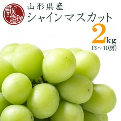 【R7年9～10月発送分先行受付】ご家庭用訳ありシャインマスカット約2kg(3～10房)_H196