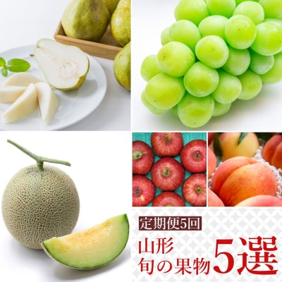 【2026年発送】果物定期便5回(メロン桃シャインマスカットラ・フランスりんご)_H244(R8)